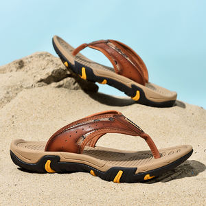 Sandales à Enfiler Sport Homme Antidérapantes Funky OEM Harvestland en <span class=keywords><strong>Cuir</strong></span>, Épaisses avec Support Voûte Plantaire, Éco-Marron, <span class=keywords><strong>Tongs</strong></span> EVA - Product Image 5