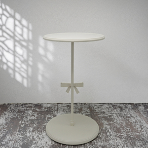 Tavolino moderno Casual <span class=keywords><strong>bianco</strong></span> in metallo e <span class=keywords><strong>resina</strong></span> con fiocco decorazione cucina sala da pranzo mobili arredamento per la casa - Product Image 2