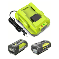 Victpower 40V 6Ah LiFePO4 Paket Baterai Lithium-Ion dengan Pengisi Daya Cepat 5A 2-Paket untuk Alat Listrik RYOBI 800-Cycle