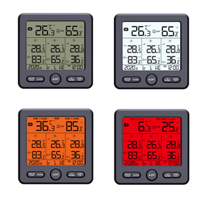 Bir üç kablosuz kapalı açık dijital sıcaklık nem ölçer renk Alarm plastik IP43 için anma 1 yıl garanti - Product Image 4