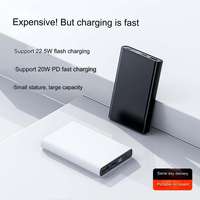 Batterie externe ultra-fine portable 10000mAh 20000mAh PD20W à charge rapide Type-C avec écran LED pour iPhone Samsung