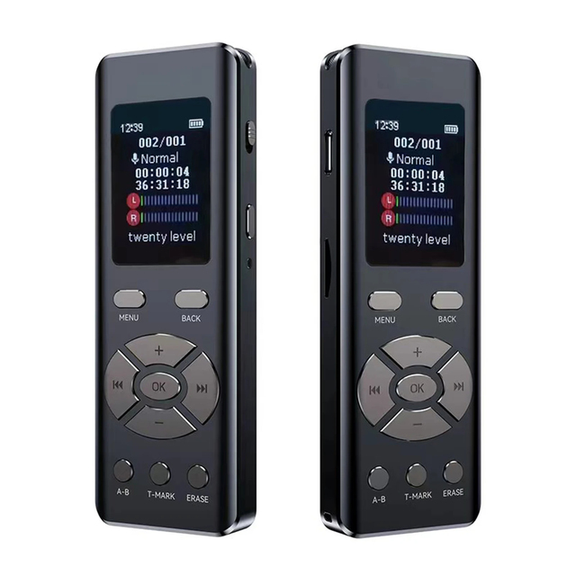 Smart Voice Recorder with Microphone High-fidelity A-B Loop Playback MP3 2-Channel Stereo Recording Digital Audio Recorder