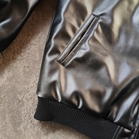 Veste bomber vintage surdimensionnée en cuir PU noir personnalisée YSJY OEM, vêtements de rue, veste en cuir véritable pour homme