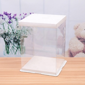 Boîte à gâteau de luxe personnalisée de haute qualité pour anniversaire et mariage, en carton blanc de qualité alimentaire, transparente en PET, avec revêtement UV, gaufrage, recyclable - Product Image 1