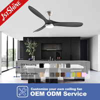 Ventilador de Techo 1stshine de 60 Pulgadas con Aspas de Madera Sólida, Diseño Moderno Profesional, Motor DC, Luz LED, Venta Directa de Fábrica, para Hogar Inteligente