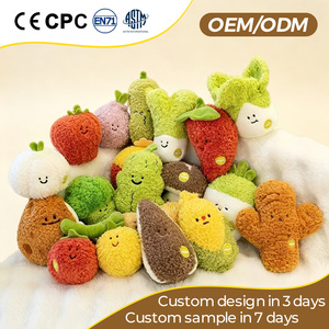 Service de conception OEM/ODM : Peluche Mascotte Personnalisée Série Fruits et Légumes – Du Dessin 2D au Modèle 3D – Peluche Souple Aubergine et Banane - Product Image 3