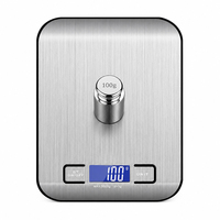 Balance alimentaire numérique compacte en acier inoxydable pour cuisine, unité de pesée 1g, fonction tare, format carré mince, pour préparation de repas OEM, 5kg 10kg