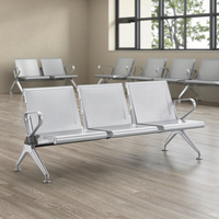 Chaises durables en acier laminé à froid de haute qualité, 3 places, pour événements intérieurs et extérieurs, légères, empilables, location pour fêtes