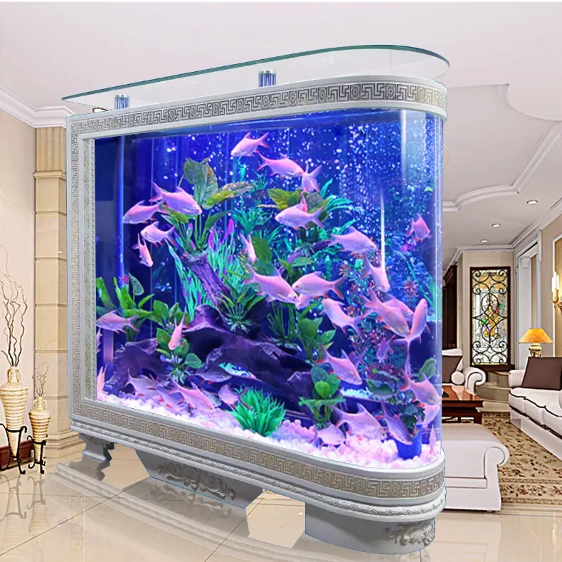 Aangepaste Grote Transparante Kubus Acryl Aquarium Aquarium Met Lamp Glas Bullet Voor Zout Water Aquarium Fish Tank