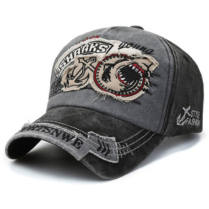 Cappelli da Baseball in Cotone Lavato Stile Vintage Europeo-Americano con Ricami per Uomo e Donna - Product Image 5