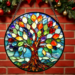 Pendentif en verre coloré, attrape-soleil créatif, décoration d'intérieur, ornement suspendu Arbre de Vie, vente directe usine - Product Image 5