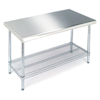 Table de travail commerciale en acier inoxydable NSF 36 "L X 14" P X 40 "H Chariot utilitaire pour restaurant cuisine hôtel maison Support en acier