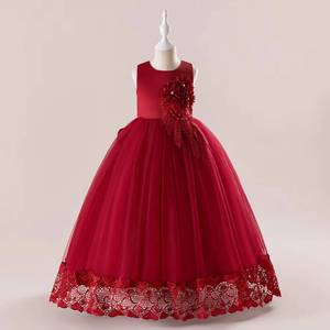 HP Flower <b>Wedding</b> Gown Kids Long Floral Princess Big Girls Stage Performance Wear Birthday Party Formal Apparel <b>Dress</b> - Product Image 3