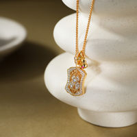 Collier pendentif en alliage doré pour femme TANGPEI, design géométrique gourde et plaque carrée, bijoux de mode