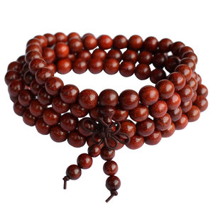 Indian Rosewood 108-Bead Buddhist Prayer <b>Bracelet</b> 6/8mm Straight Grain Unisex Gift Jewelry - Product Image 2