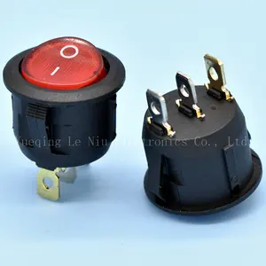 LeNiu kcd1 3 pin red round mounting hole 20mm 12V rocker switch t85 with LED indicator