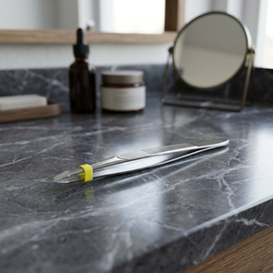Pince à épiler DANKING DK-635 9 cm en acier inoxydable moderne à pointe inclinée pour le modelage des sourcils - Réutilisable et durable - Product Image 4