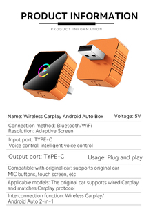 2 in 1 Carplay <b>Adapter</b> Wireless CarPlay Android Auto CarPlay dongle Universal for IOS Android <b>Type</b>-<b>C</b> Port - Product Image 3