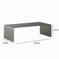 Table basse en acier inoxydable moderne Bauhaus pour salon et bureau à domicile, design carré haut de gamme