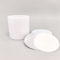 Bocaux en plastique à large bouche ronds pour animaux de compagnie transparents 350ml 12oz pot blanc de crème au beurre en poudre avec couvercles noirs/blancs HIS
