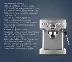 סיטונאי חצי אוטומטי חשמלי 20 בר מכונת קפה קפוצ 'ינו איטלקי אספרסו מכונת קפה