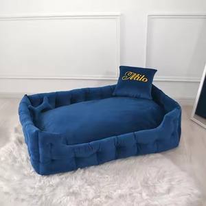 Bequemes Tufted Velvet Luxus-Hunde bett Gemütliches abnehmbares Kissen Hunde bett - Product Image 6