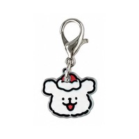 Porte-clés en acrylique motif chiot mignon de dessin animé avec expression amusante, pendentif chien animal version Q, breloque pour sac à dos d'étudiant