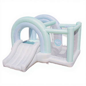 Château gonflable arc-en-ciel multifonctionnel pour événements commerciaux en plein air, fêtes d'anniversaire, installation facile, avec toboggan - Product Image 1