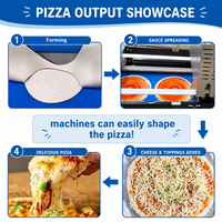 Ligne de production de pizzas de style New York Longyu SV-209, machine à former des pizzas entièrement automatique avec ajout de fromage pour les boulangeries