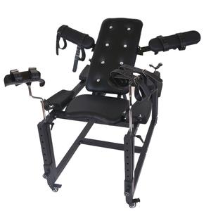 Chaise BDSM robuste, <span class=keywords><strong>table</strong></span> gynécologique réglable avec attaches et roulettes pour jeux fétichistes et utilisation avec machine pour adultes (Noir) - Product Image 2