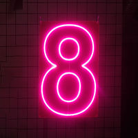 Enseigne LED néon RVB personnalisée avec numéros de joyeux anniversaire ou de mariage, conception gratuite, vente chaude OEM
