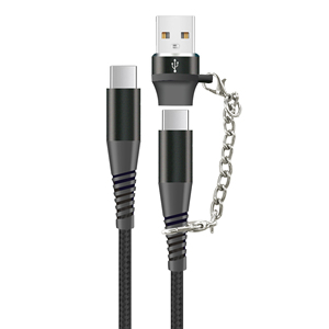 สายไนลอน USB Type-C คุณภาพสูงยาว1เมตร2เมตรสีดำสำหรับโทรศัพท์ - Product Image 1