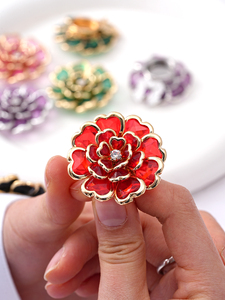 <span class=keywords><strong>Gemelli</strong></span> di Lusso con Fiore da 38MM, Bottoni Decorativi in Metallo di Alta Qualità, Accessori per Abbigliamento - Product Image 2
