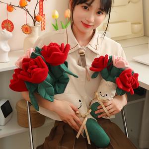2025 टिक्टोक क्रिएटिव वैलेंटाइन डे ने हाथ में रखे हथौबर्गर फूल के फूल के फूल के फूल के गुलदस्ते के खिलौने बुच - Product Image 6
