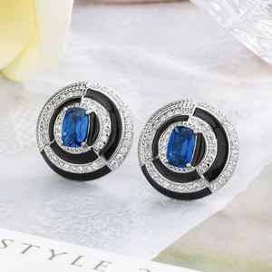 Conjunto de Collar y Pendientes Elegantes Huayoumei Azul con Zirconia de Acero Inoxidable Plateado para Mujer - Venta al por Mayor - Product Image 3