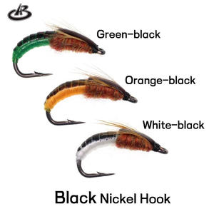 6 pièces # 8 # 10 # 12 # 14 mouches artificielles réalistes de type nymphes et scuds, appâts de surface avec hameçons pour la pêche à la carpe, en plastique, pour rivière et lac - Product Image 5