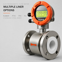 Flowmeter Elektromagnetik DN80 DN100 DN150 DN200 Meter Cairan Digital Berflens untuk Mengukur Air Limbah Cairan Kimia