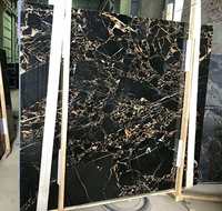 Marbre noir Portoro d'Athènes, dalle de marbre naturel pour escaliers, murs-rideaux, sols, comptoirs, décoration d'hôtels et de villas