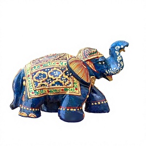 Figura de Elefante Tallada y Pintada a Mano, Ecológica, de Lapislázuli, Amuleto de Piedra Preciosa, Decoración para Halloween y Navidad, OEM ODM - Product Image 1