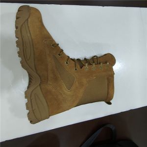 Bottes tactiques en cuir de vache noir Coyote Brown TSB13 avec manchons Oxford respirants, bottes de combat classiques légères à tige haute - Product Image 1