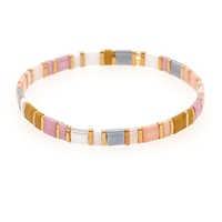 Go2Boho Bracelet Bohème Coloré Élastique pour Plage et Surf, Perles Miyuki Tila, Bijou pour Femme