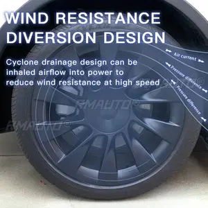 40PCS Cache-roues pour Tesla Model Y 2021-2023, pour jantes de 20 pouces, protections de garniture de jante à induction, accessoires ABS - Product Image 4