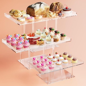 Giá đỡ bánh ngọt acrylic trong suốt nhiều tầng, giá để bánh cupcake, hộp đựng bánh quy dùng cho tiệc trà chiều và tiệc buffet - Product Image 1