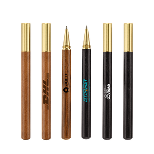 Premium Massief Palissander En Ebbenhout Retro Messing Balpen 0.5Mm Aangepaste Logo Gelpennen - Product Image 2