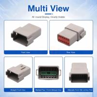Connecteur étanche multi-contacts pour solénoïde de contrôle d'équipement de construction robuste Haidie 12 broches DT06-12SA DT04-12PA