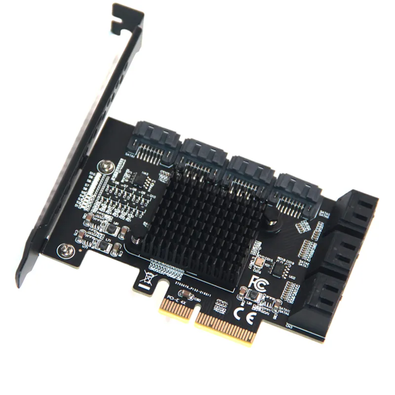 Rriser 10 порт PCIE SATA Card PCI Express SATA контроллер PCIE to SATA3 карта расширения PCI E X1 / X4 SATA 3 6 Гбит/с