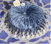 Coussin rond en velours princesse de luxe jeter oreiller siège arrière de voiture sol assis canapé Tatami coussin avec frange en dentelle