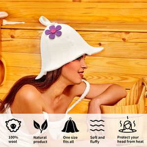 Chapeau de sauna en feutre de laine mérinos australienne et laine russe, personnalisable, disponible en gros - Product Image 6