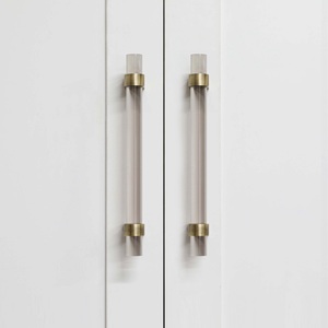 Maxery grigio fumo In acrilico e ottone antico pomello <span class=keywords><strong>per</strong></span> manici e manopole <span class=keywords><strong>per</strong></span> <span class=keywords><strong>mobili</strong></span> porta cucina armadio cassetto In armadio tira - Product Image 4