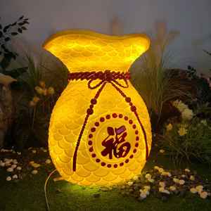 ถุงอั่งเปาตกแต่งเทศกาลตรุษจีน กันน้ำ IP65 ไฟ LED สำหรับตกแต่งภายในและภายนอกอาคาร ถุงนำโชค - Product Image 1